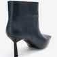 Rassel - Navy Smooth Pointed Toe Stiletto Heel Ankle Boot (Women)