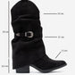 Okus - Black Buckle Chunky Heel Short Boot (Women)