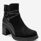 Wern - Black Suede Block Heel Ankle Boot (Women)