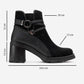 Wern - Black Suede Block Heel Ankle Boot (Women)