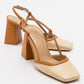 Rivie - Cognac Raffia Round Toe Chunky Heel Shoe (Women)