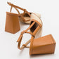 Rivie - Cognac Raffia Round Toe Chunky Heel Shoe (Women)
