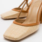 Rivie - Cognac Raffia Round Toe Chunky Heel Shoe (Women)