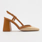 Rivie - Cognac Raffia Round Toe Chunky Heel Shoe (Women)
