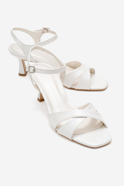 Melin Off-White Cross-Strap Stiletto Heel