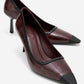 Rona - Burgundy Printed Matte Toe Heeled Shoe (Women)