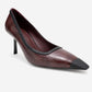 Rona - Burgundy Printed Matte Toe Heeled Shoe (Women)
