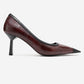Rona - Burgundy Printed Matte Toe Heeled Shoe (Women)