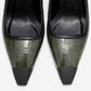Rona - Green Printed Matte Toe Heeled Shoe (Women)