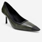 Rona - Green Printed Matte Toe Heeled Shoe (Women)