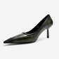 Rona - Green Printed Matte Toe Heeled Shoe (Women)