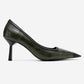 Rona - Green Printed Matte Toe Heeled Shoe (Women)