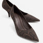 Marcus - Brown Patterned Heeled Shoe (Women)