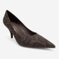 Marcus - Brown Patterned Heeled Shoe (Women)