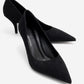 Marcus - Black Patterned Heeled Shoe (Women)