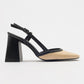 Rivie - Black Raffia Round Toe Chunky Heel Shoe (Women)