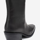 Lexia - Black Genuine Leather Western Boot (Women)