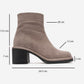 Junae - Taupe Genuine Leather Block Heel Boot (Women)