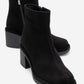 Junae - Black Genuine Leather Block Heel Boot (Women)