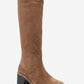 Fros - Cognac Genuine Leather Block Heel Knee-High Boot (Women)