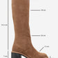 Fros - Cognac Genuine Leather Block Heel Knee-High Boot (Women)