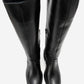 Fros - Black Genuine Leather Block Heel Knee-High Boot (Women)