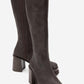 Carm - Brown Nubuck Platform Heel Mid-Calf Boot (Women)