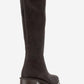 Carm - Brown Nubuck Platform Heel Mid-Calf Boot (Women)