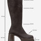 Carm - Brown Nubuck Platform Heel Mid-Calf Boot (Women)