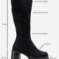 Carm - Black Nubuck Platform Heel Mid-Calf Boot (Women)