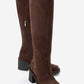 Fros - Brown Genuine Leather Block Heel Knee-High Boot (Women)