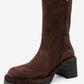 Fros - Brown Genuine Leather Block Heel Knee-High Boot (Women)