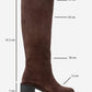 Fros - Brown Genuine Leather Block Heel Knee-High Boot (Women)