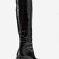 Venia - Black Croco-Effect Knee-High Thick Heel Boot (Women)