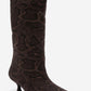 Crow - Brown Patterned Pointed Toe Ankle Boot (Women)