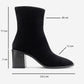 Chara - Black Patterned Block Heel Boot (Women)