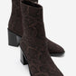Chara - Brown Patterned Block Heel Boot (Women)