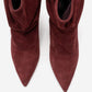 Balei - Burgundy Suede Genuine Leather Short Heel Boot (Women)