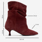 Balei - Burgundy Suede Genuine Leather Short Heel Boot (Women)