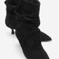 Balei - Black Suede Genuine Leather Short Heel Boot (Women)