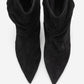 Balei - Black Suede Genuine Leather Short Heel Boot (Women)