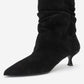 Balei - Black Suede Genuine Leather Short Heel Boot (Women)