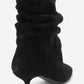 Balei - Black Suede Genuine Leather Short Heel Boot (Women)