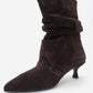 Balei - Brown Suede Genuine Leather Short Heel Boot (Women)