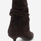 Balei - Brown Suede Genuine Leather Short Heel Boot (Women)