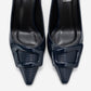 Astra - Navy Striped Buckle Pump (Women)