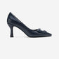 Astra - Navy Striped Buckle Pump (Women)