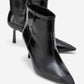 Rassel - Black Patent Pointed Toe Slim Heel Boot (Women)