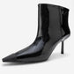 Rassel - Black Patent Pointed Toe Slim Heel Boot (Women)