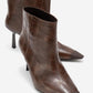 Rassel - Brown Croc-Print Pointed Toe Slim Heel Boot (Women)